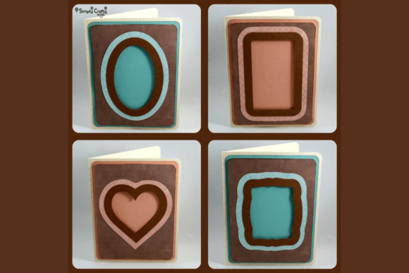 A2 Frame Card Set 1 SVG: 3D SVG for Greeting Cards
