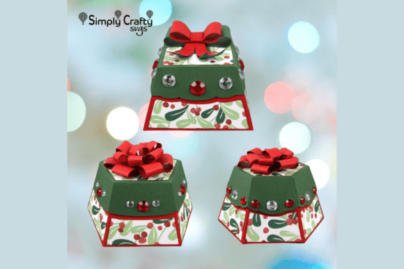 Angled Gift Box Set: 3D SVG for Christmas Branding