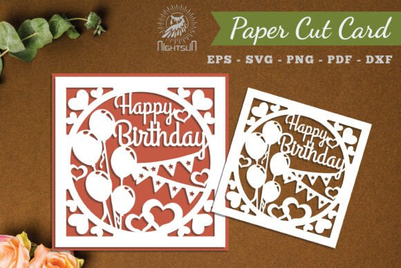 Birthday Card Papercut SVG 4: 3D SVG for Birthdays