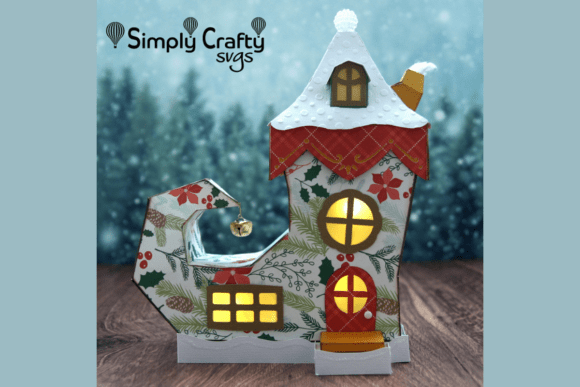 Elf House SVG: 3D SVG for Festive 3D Houses