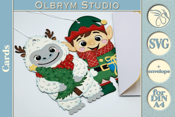 Elf Yeti Christmas Kawaii Card 3D SVG Review