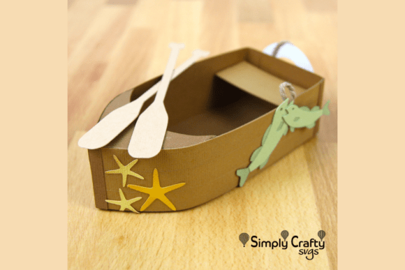 Fishing Boat Box 3D SVG for Father's Day Crafts