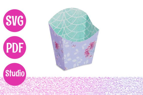 French Fries Box 3D SVG for Editorial Objects