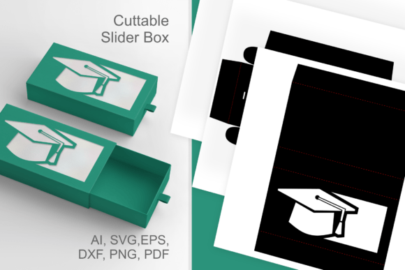 Graduation Hat Wide Window Favor Box 3D SVG Review