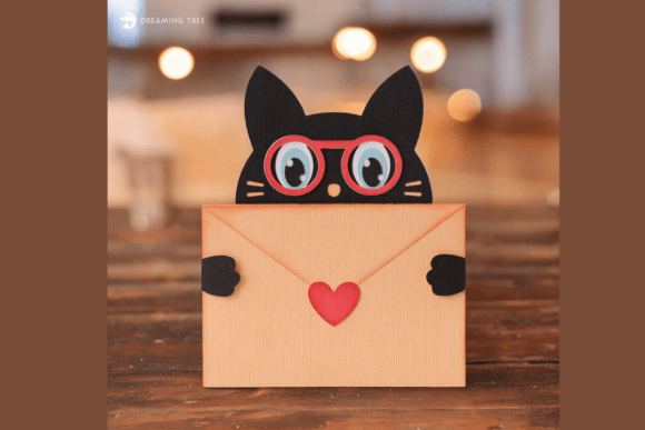 Kitty Surprise Note Card: 3D SVG Freebies Review