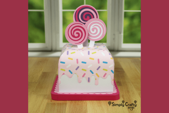 Lollipop Cake Box SVG: 3D SVG for Birthdays
