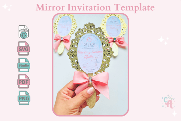 Mirror Invitation 3D SVG for Cards And Invites