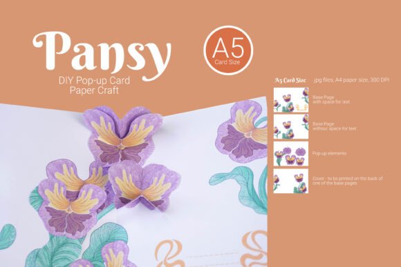 Pansy 3D Popup Card: Paper Flowers & SVG Style Review