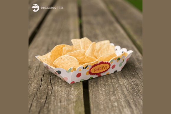 Snack Tray 3D SVG: Festive Freebies for Local Brands