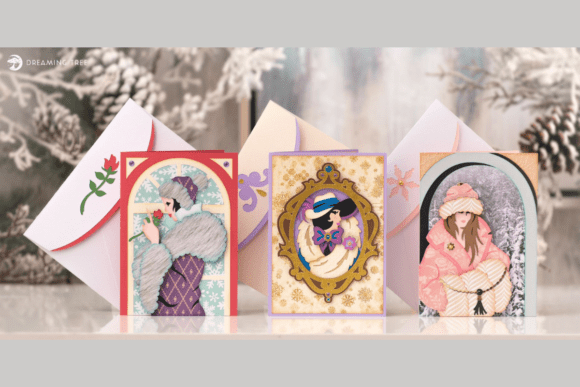 Winter Fashionista Note Cards: 3D SVG Review
